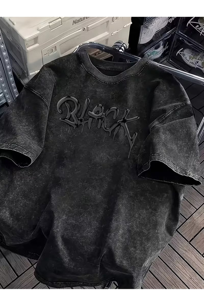 CLASSY.MODA Tricou cu aspect uzat și spălăcit - Top lejer cu design retro și ...