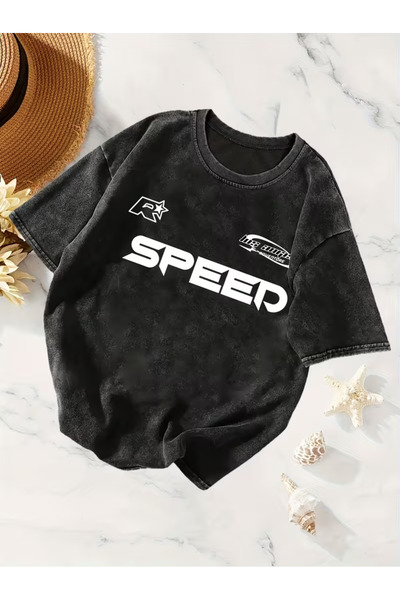 valeriae Tricou casual gri cenușiu spălăcit - Colecția Urbană, croială confor...