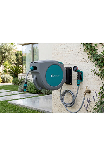 GARTENKRAFT Otomatik Hortum Makarası 1/2" 30 Metre