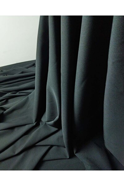 Kumaş Parça Țesătură din Gabardină Crep în Culoare Neagră (Lățime 145 cm x Lu...