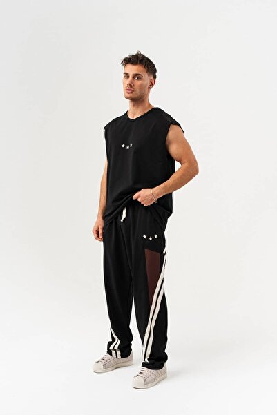 go gang own Astroline Sıfır Kol Bisiklet Yaka T-shirt ve Şerit Detaylı Eşofma...