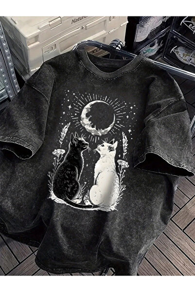 CLASSY.MODA Tricou cu aspect uzat și spălăcit - Top lejer cu design retro și ...