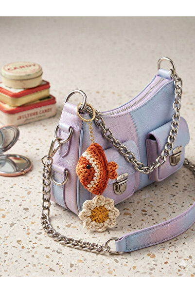 HENERA Knitted Orange Fish Figure Keychain / Charm / Accessory