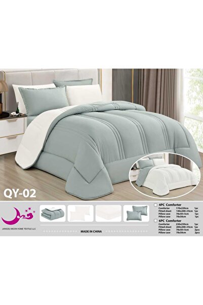 Moon Hotel Quilt Summer Plain Double-Sided Bedding Set-4Pcs-Queen Bedspread P...