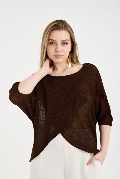 sumoda Women's Asymmetrical Cut Knitwear Blouse