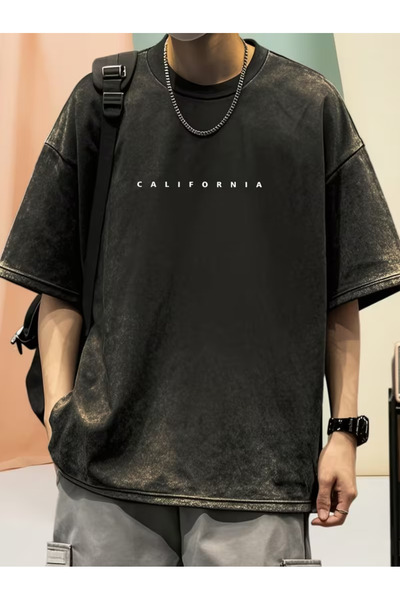 bellanova Ανθρακίτενο Vintage T-Shirt με παλαιωμένη όψη - 100% Βαμβάκι Σειρά ...