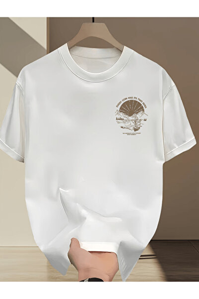 one button Μπλουζάκι Mini Explorer Circle Design με στάμπα Premium Oversize