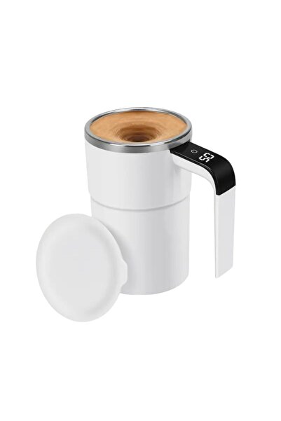 Automatic Thermal coffee mug with automatic stirring and LCD display, USB rec...