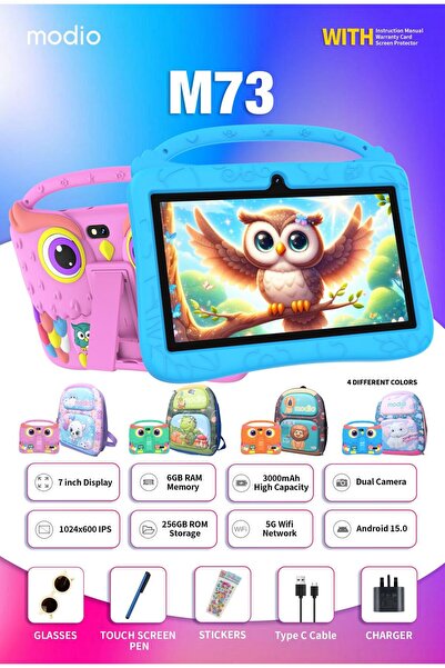 Modio M73 Backpack and Tablet set 7 inch Display Wifi School Bag Combo Packag...