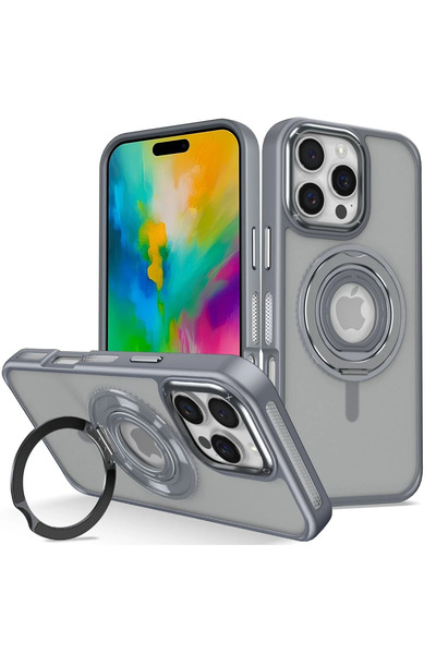 Joko Gld-Spt- iPhone 16 Banza Cover with Magsafe Stand - (195255) Titanium Gray