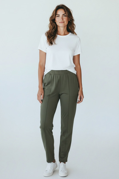 ECE GİYİM Women's Thin Summer Pants with Elastic Waist and Pockets