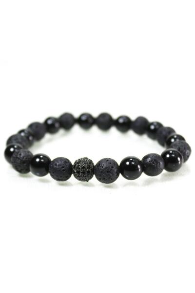 LADIN DOGALTAŞ Onyx - Lava Stone Mixed Natural Stone Bracelet