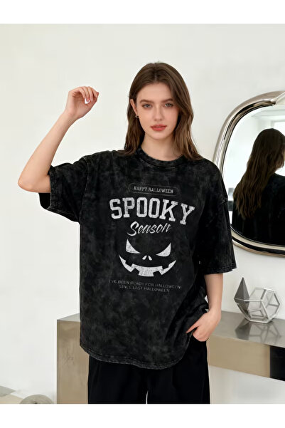 CLASSY.MODA Tricou cu aspect uzat și spălăcit - Top lejer cu design retro și ...