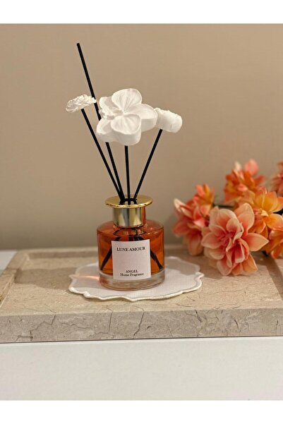 120 ml Seramik Orkide Çiçek Taşlı Bambu Çubuklu Angel Oda Kokusu