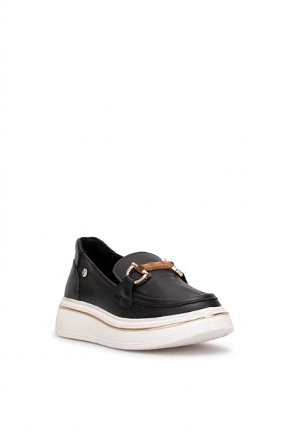 Mammamia D26YA-3960 Pantofi casual de damă din piele naturală, negri
