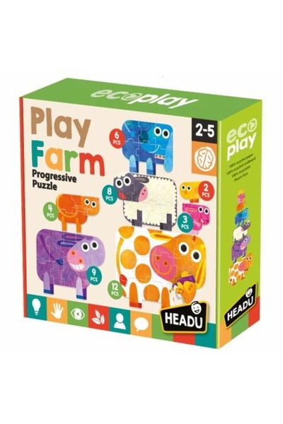 Headu Ecoplay - Puzzle progresiv - Să ne jucăm cu fermărea