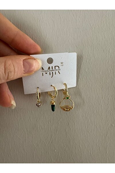 staristakı VİP ÜÇLÜ KADIN KÜPE GOLD