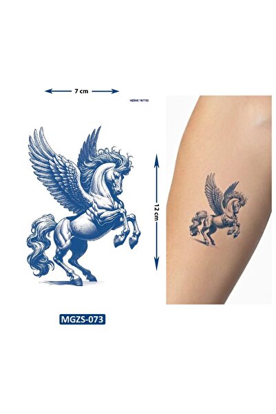 Airbrush Tattoo Şahlanan At Geçici Dövme Yarı Kalıcı Aylık Yapıştırma Dövme