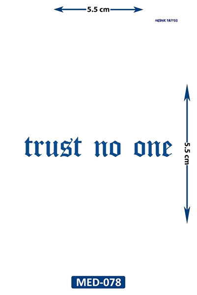 Airbrush Tattoo Trust No One 5 cm Minimal geçici Dövme Yarı Kalıcı Geçici Dövme