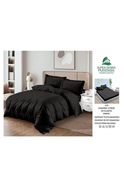 Super Design Pucioasa 4-PIECE DAMASK LINEN SET WITH ELASTIC – REFINEMENT, COM...