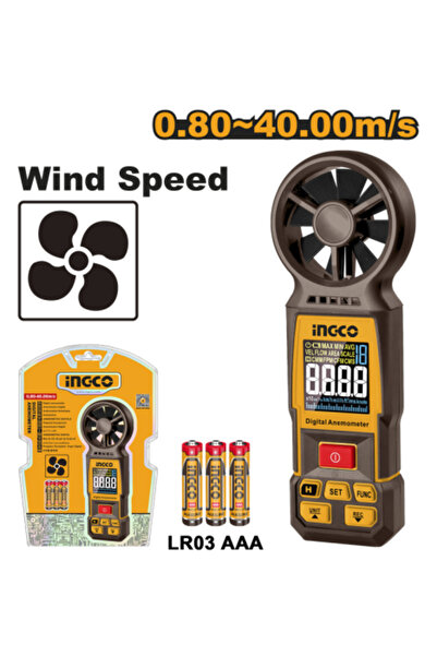 Ingco مقياس سرعة الرياح الرقمي