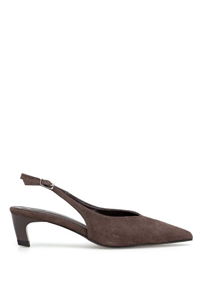 Ayakkabı Fuarı Elit ZK2219 Γυναικεία Κλασικά Παπούτσια με Τακούνι Καφέ