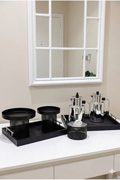 Generic طقم ضيافة عصري متكامل – مكون من طقم ترامس شاي وقهوة + طقم استاند كيك ...