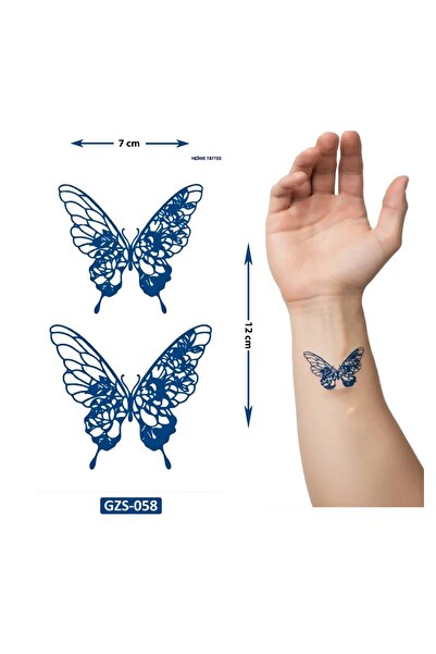 Airbrush Tattoo Kelebek Yarı Kalıcı 1 Aylık Geçici Dövme