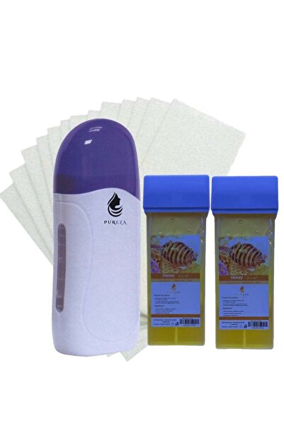 PUREZA Hair removal device: wax machine + 2 wax rolls + 100 hair removal strips