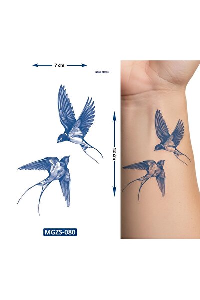 Airbrush Tattoo Kırlangıç Kuş Geçici Dövme Yarı Kalıcı Aylık Yapıştırma Dövme