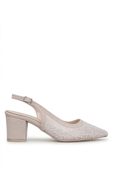 Ayakkabı Fuarı Elit PM309 K4030-1T Γυναικεία κλασικά παπούτσια με τακούνι χρυσό