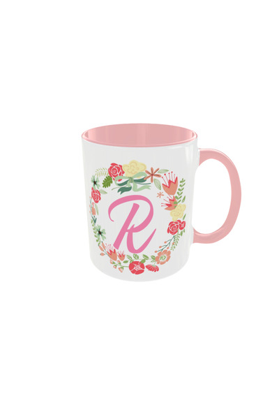OEM Personalized white floral letter R mug, 350ml – the ideal gift for any oc...