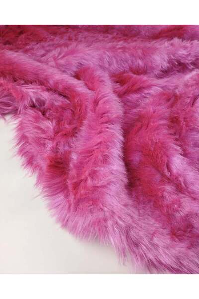 Kumaş Parça Plush Fabric in Pink Color Width: 140cm