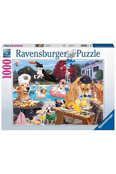 RAVENSBURGER Puzzle cu cățeluși la piscină, 1000 de piese