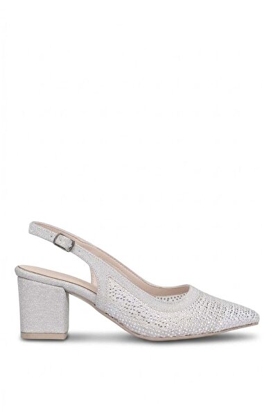 Ayakkabı Fuarı Elit Pm309 K4030-1T Women's Classic Heeled Shoes Silver