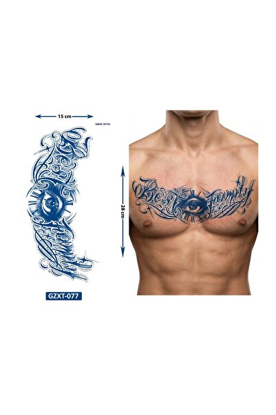 Airbrush Tattoo Göz Büyük Boy Bel Göğüs Sırt İçin 1 Ay Kalıcı Geçici Dövme