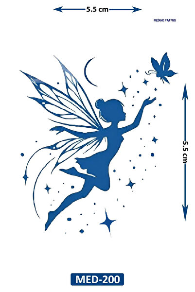 Airbrush Tattoo Peri Kızı 5 cm Minimal geçici Dövme Yarı Kalıcı Geçici Dövme