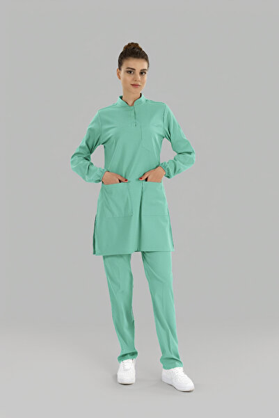 ÇİZGİ MEDİKAL Bermuda Hijab Collar Doctor Nurse Medical Scrubs Set Luxury Lyc...