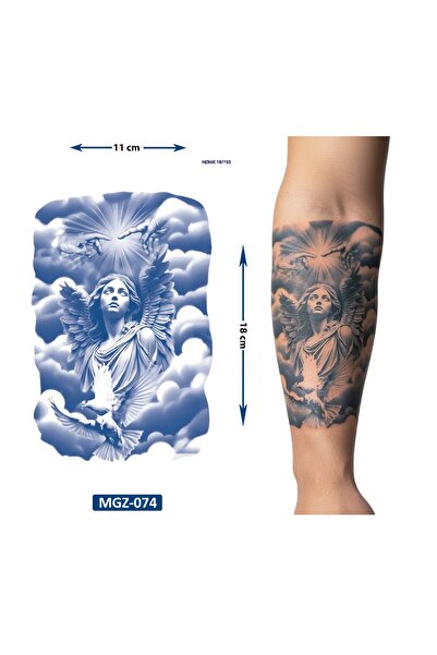 Airbrush Tattoo Melek 1 Ay Kalıcı Geçici Dövme Yapıştırma Dövme