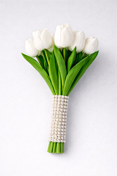 Bioren İnci Zarafet Beyaz Lale Gelin Çiçeği