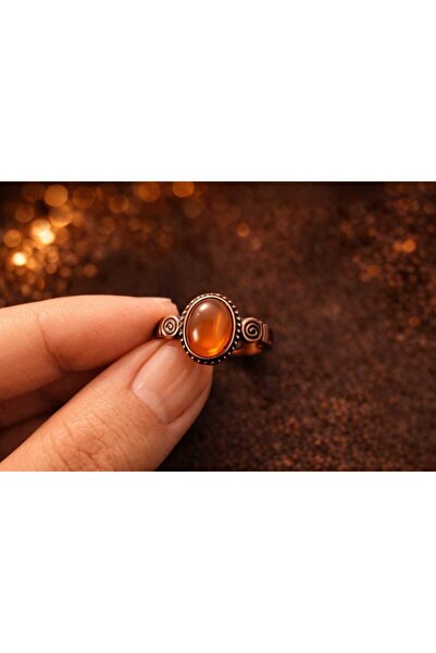 Banum Luxury Handcrafted Natural Agate Stone Elegant Copper Ring