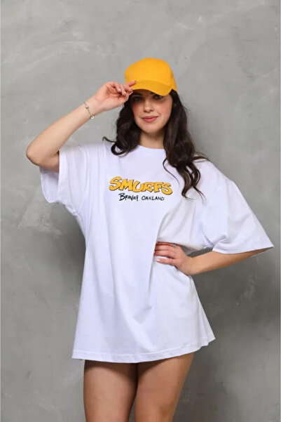 modi Printed Unisex Casual Style White Soft Cotton Textured Oversize T-Shirt