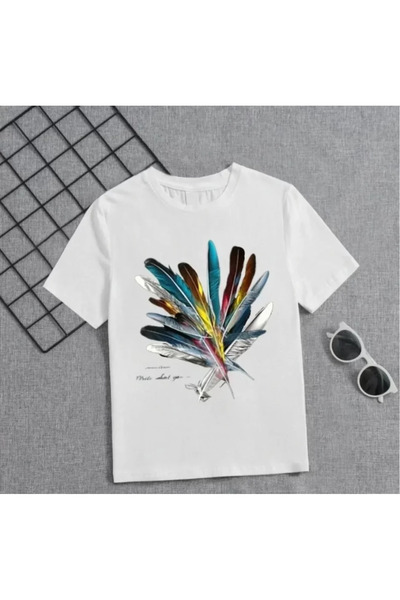 modi Printed Women's Casual Style White Girls' T-Shirt