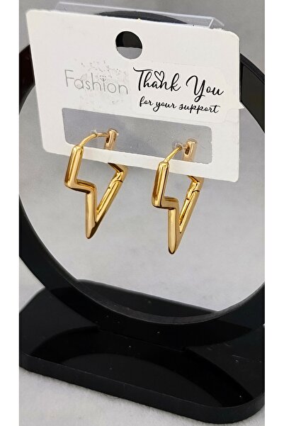 Pirinç Şimşek Model Special Series Earrings Gold for Women