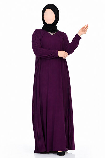 HESNA Set rochie din șifon Smiling Plisé Sandy pentru femei, cu accesorii