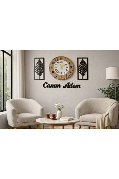 mrchediyesepeti Wall Clock 40 cm Flowers 30 cm Stylish Combination and Modern...