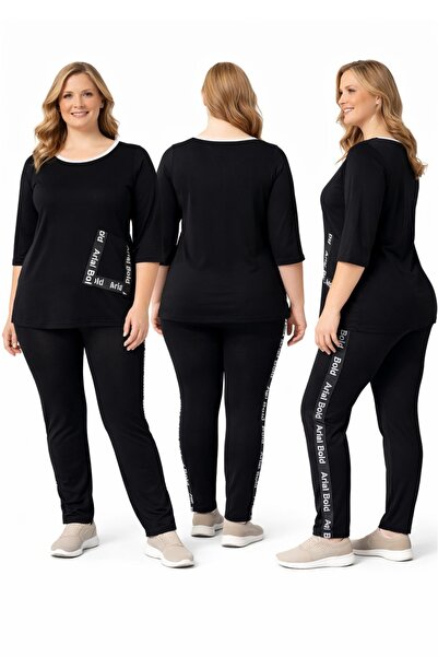 BİrHoşButik Plus Size Full Lycra Pocketed Ribbed Crewneck Aesthetic Trend Fas...