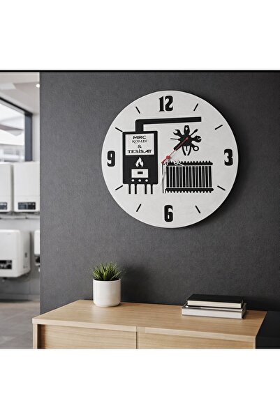 mrchediyesepeti Wall Clock 40 cm Designed for Boiler and Plumbing Companies M...
