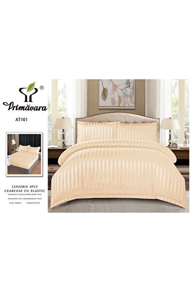 Primavara 4-PIECE DAMASK LINEN SET WITH ELASTIC – DELICATE LUXURY AND ABSOLUT...