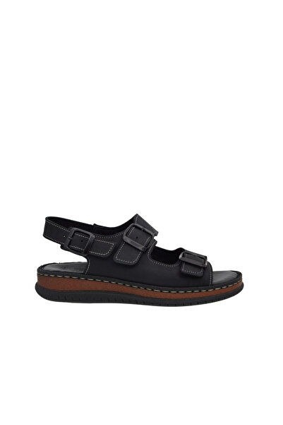 Ortopedia Ayarlanabilir Hakiki Deri Comfort Kadın Sandalet 2289 - Siyah